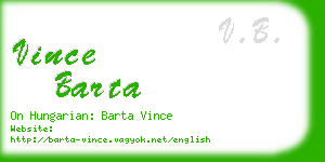 vince barta business card